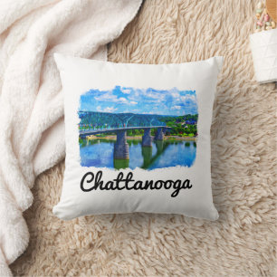 Chattanooga Tennessee Watercolor  Cushion