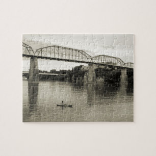 Chattanooga, TN - Walnut Street Bridge in B&W Jigsaw Puzzle