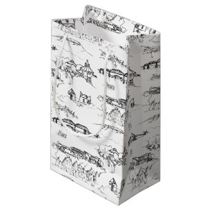 Chattanooga Toile Black and  White Small Gift Bag
