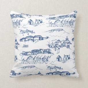 Chattanooga Toile Blue Cushion