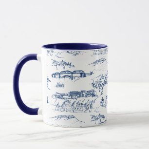 Chattanooga Toile Blue Mug