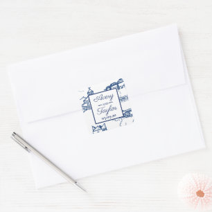 Chattanooga Toile Navy and White Envelope Seal