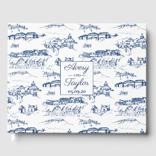 Chattanooga Toile Navy and White Wedding Guest Book