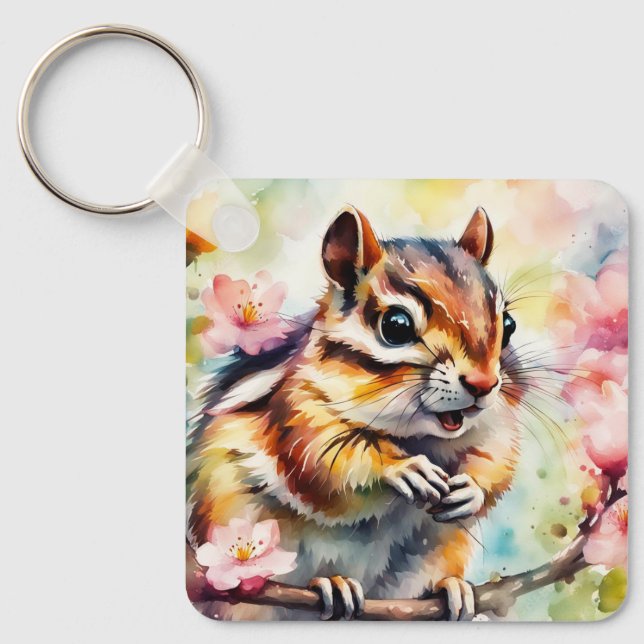 Chattering Spring Chipmunk Key Ring (Front)
