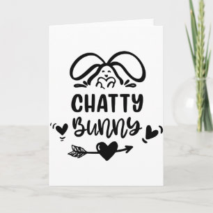 Chatty Bunny Funny Matching Easter Bunny Egg T Shi Card