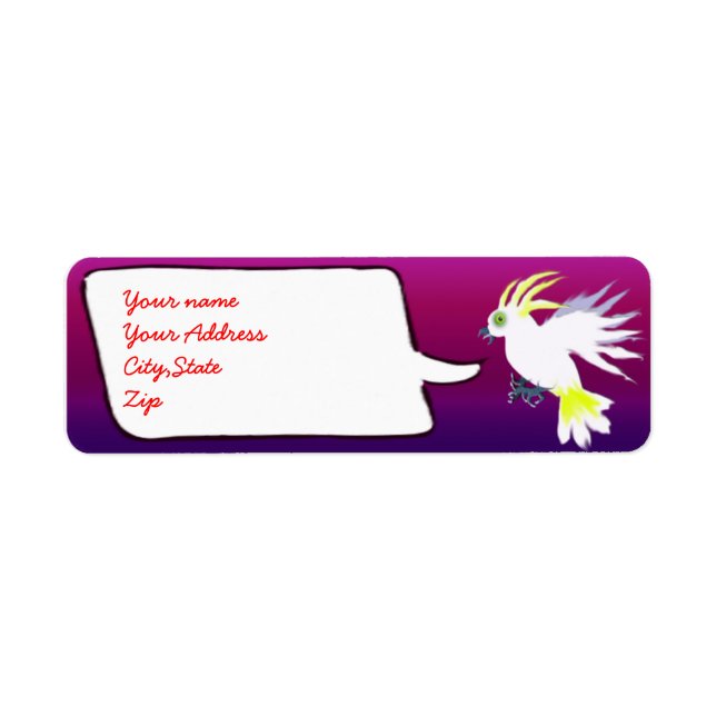 chatty cockatoo return address label (Front)
