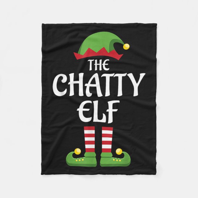 Chatty Elf Family Matching Group Christmas  Fleece Blanket (Front)