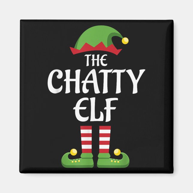 Chatty Elf Family Matching Group Christmas  Magnet (Front)