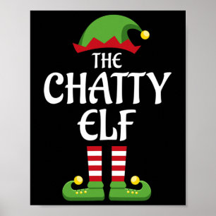 Chatty Elf Family Matching Group Christmas Poster