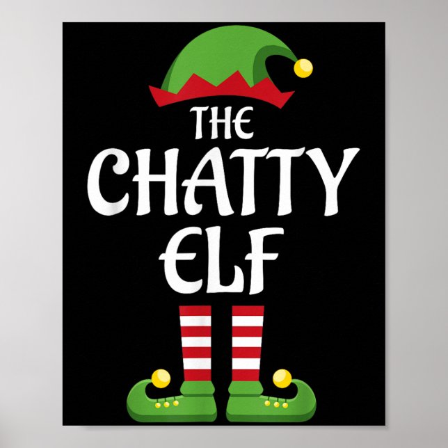 Chatty Elf Family Matching Group Christmas  Poster (Front)
