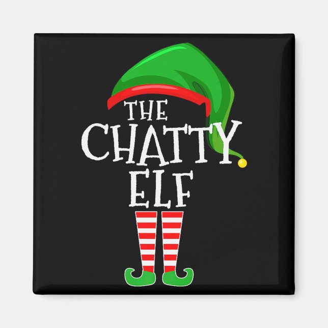 Chatty Elf Family Matching Group Christmas Premium Magnet (Front)