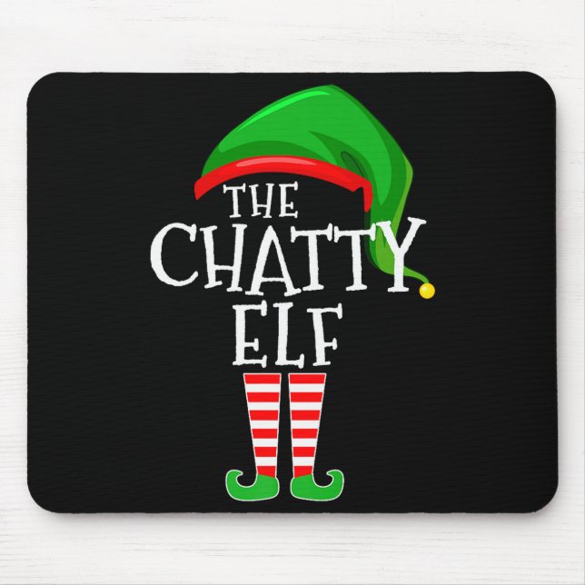 Chatty Elf Family Matching Group Christmas Premium Mouse Pad (Front)