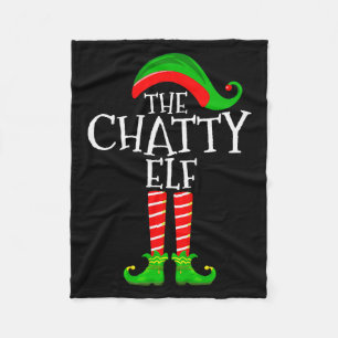 Chatty Elf Funny Matching Family Group Christmas P Fleece Blanket