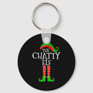 Chatty Elf Funny Matching Family Group Christmas P Key Ring