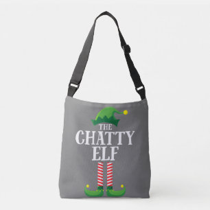 Chatty Elf Matching Family Group Christmas Party Crossbody Bag