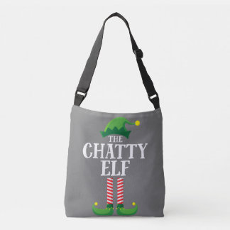 Chatty Elf Matching Family Group Christmas Party Crossbody Bag