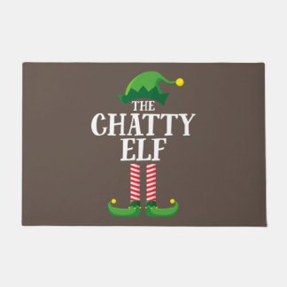 Chatty Elf Matching Family Group Christmas Party Doormat