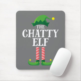 Chatty Elf Matching Family Group Christmas Party Mouse Pad