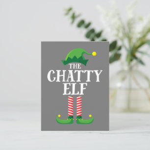 Chatty Elf Matching Family Group Christmas Party Postcard
