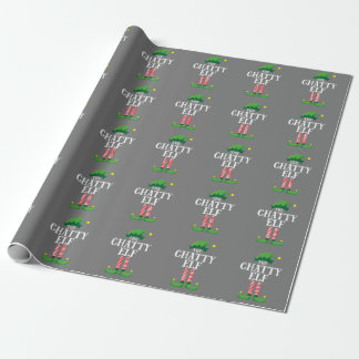 Chatty Elf Matching Family Group Christmas Party Wrapping Paper