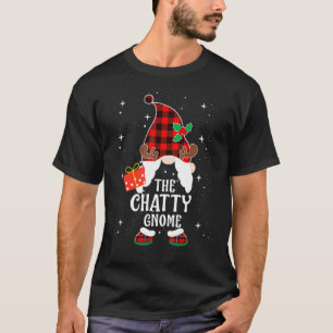 Chatty Gnome Buffalo Plaid Matching Family Christm T-Shirt