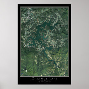Chatuge Lake North Carolina-Georgia Satellite Map Poster