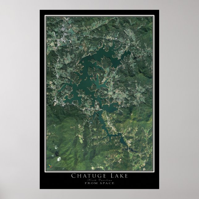 Chatuge Lake North Carolina-Georgia Satellite Map Poster (Front)