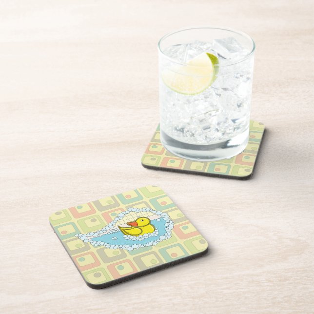Chaucer the Rubber Duck Square Coaster (Right Side)