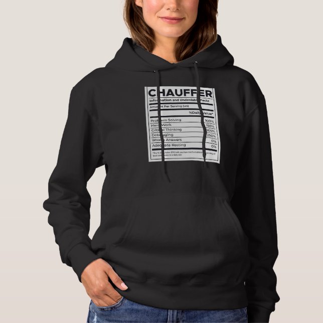 Chauffer Nutrition Information Hoodie (Front)