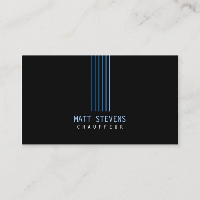 Chauffeur Business Card Blue Beams (Front)