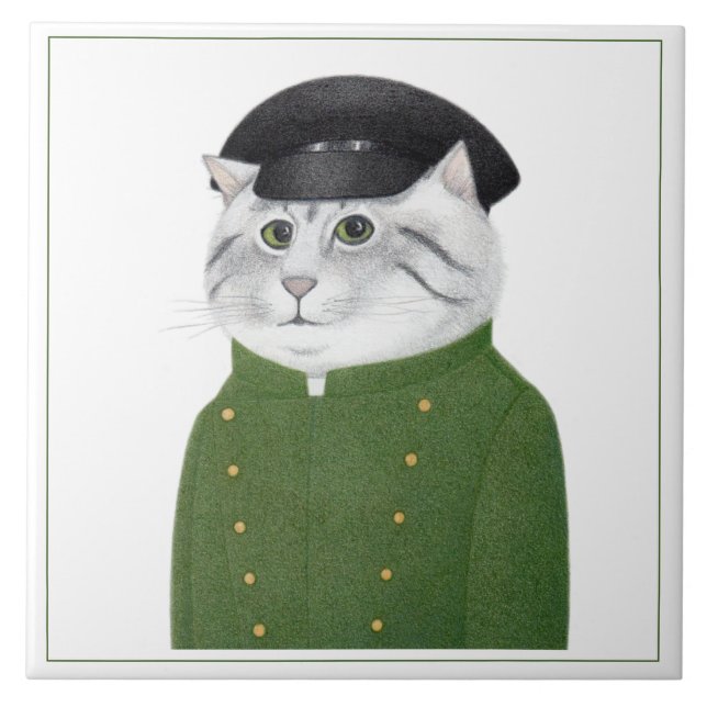 CHAUFFEUR CAT 6" Square Ceramic Tile (Front)