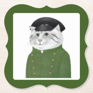 CHAUFFEUR CAT Bracket Paper Coasters 