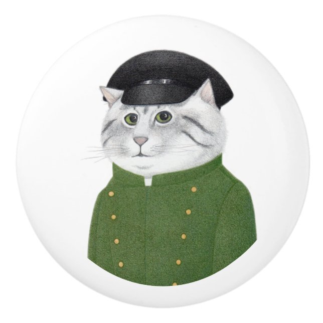 CHAUFFEUR CAT Ceramic Knob (Front)