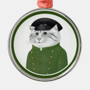 CHAUFFEUR CAT Premium Round Ornament