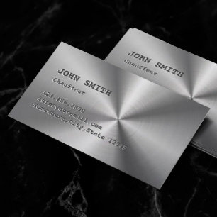 Chauffeur Cool Faux Stainless Steel Metallic Business Card