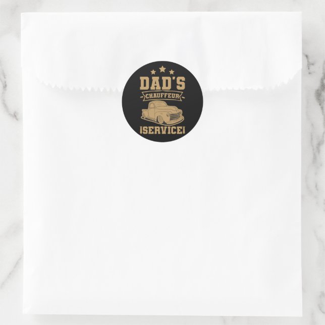 Chauffeur Dad Professional Driver Father's Day Classic Round Sticker (Bag)