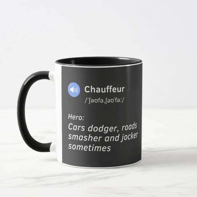 Chauffeur defenition funny gift idea mug (Left)
