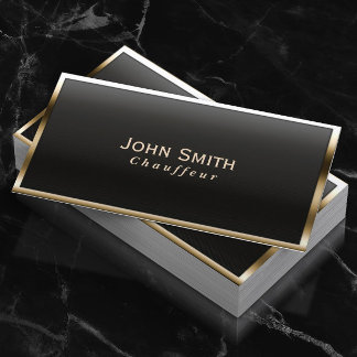 Chauffeur Driver Royal Gold Border Business Card