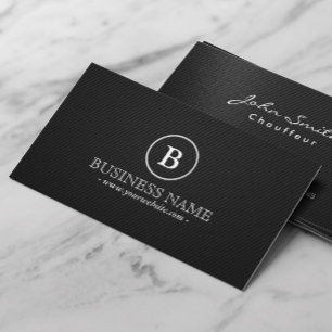 Chauffeur Simple Dark Monogram Business Card