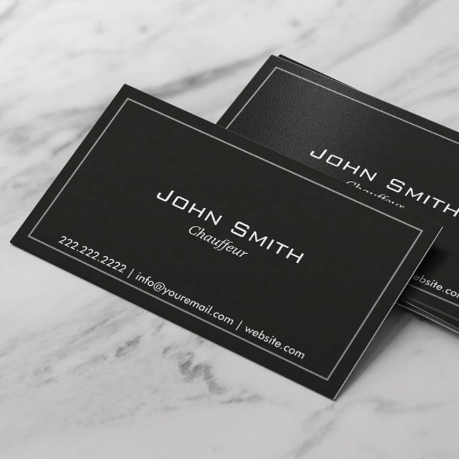 Chauffeur Simple Plain Dark Business Card (Creator Uploaded)