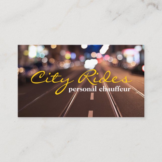 Chauffeur Taxi Cab Driver Transportation Business Business Card (Front)