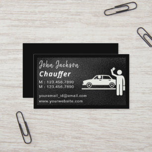 Chauffeur Taxi Driver Professional Dark Business Card