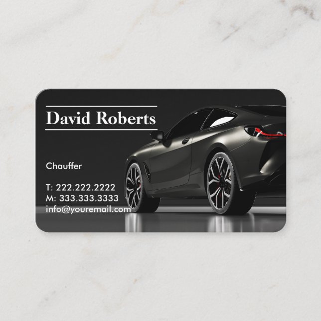 Chauffeur Taxi Driver Professional Dark  Business Card (Front)