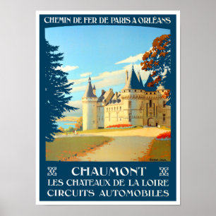 Chaumont France vintage travel Poster