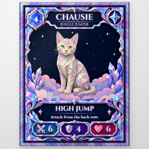 Chausie Cat, Rainbow Foil Art Postcard
