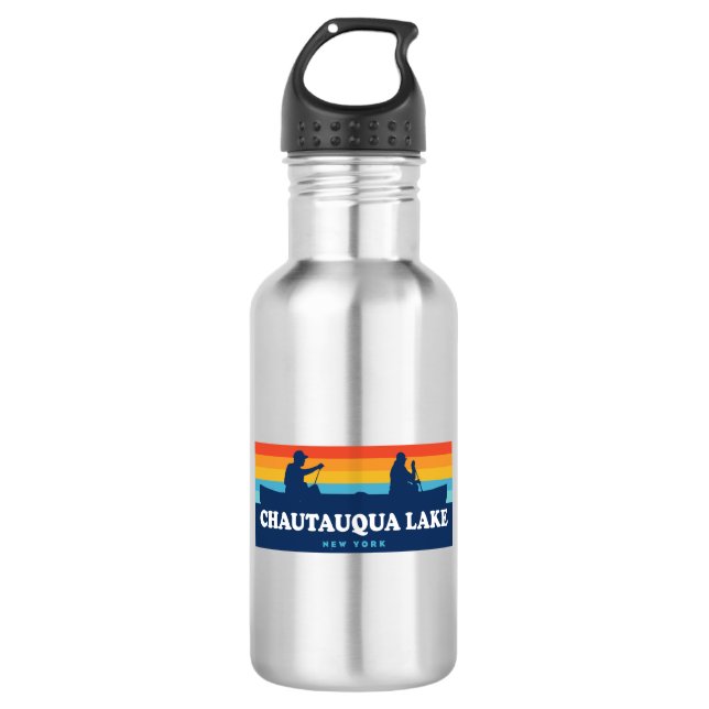 Chautauqua Lake New York Canoe 532 Ml Water Bottle (Front)