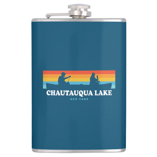 Chautauqua Lake New York Canoe Hip Flask (Front)