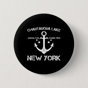 Chautauqua Lake New York Funny Fishing Camping Sum 6 Cm Round Badge