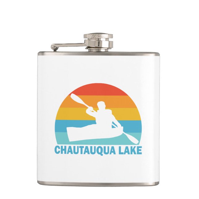 Chautauqua Lake New York Kayak Hip Flask (Front)