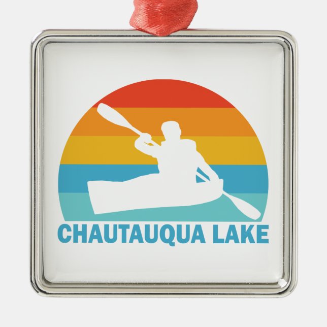 Chautauqua Lake New York Kayak Metal Ornament (Front)